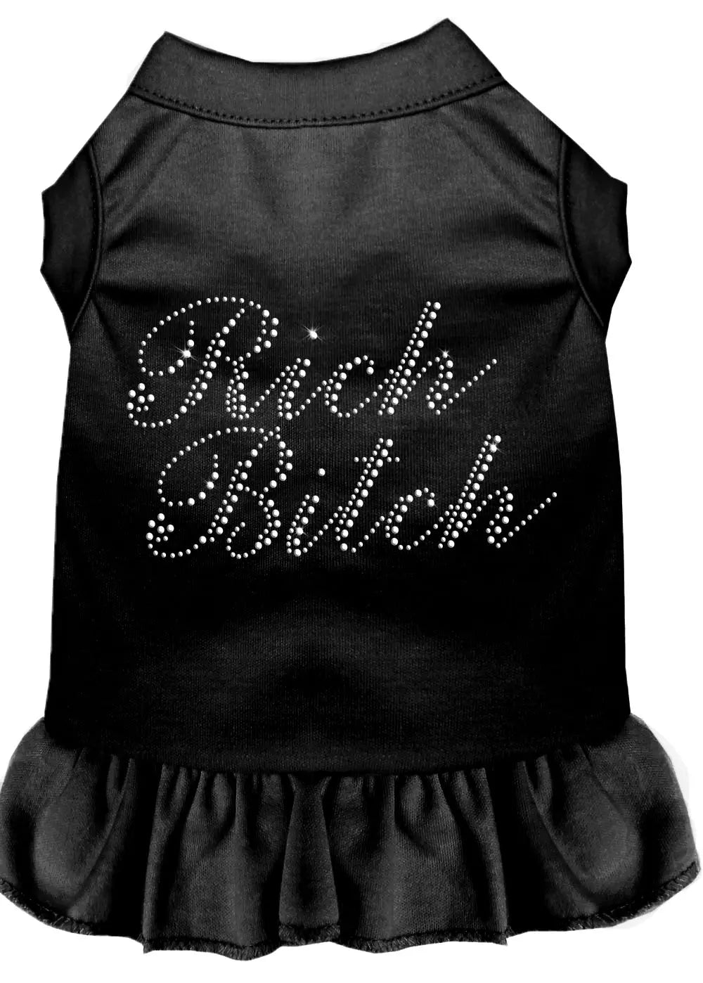 Rhinestone Rich Bitch Dress Black Xl Default Title
