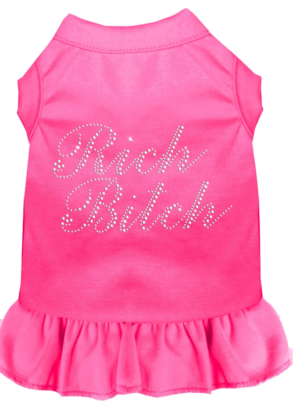 Rhinestone Rich Bitch Dress Bright Pink Med Default Title