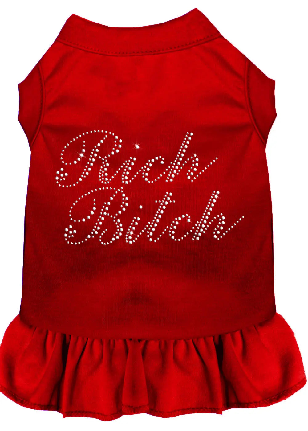 Rhinestone Rich Bitch Dress Red Med Default Title