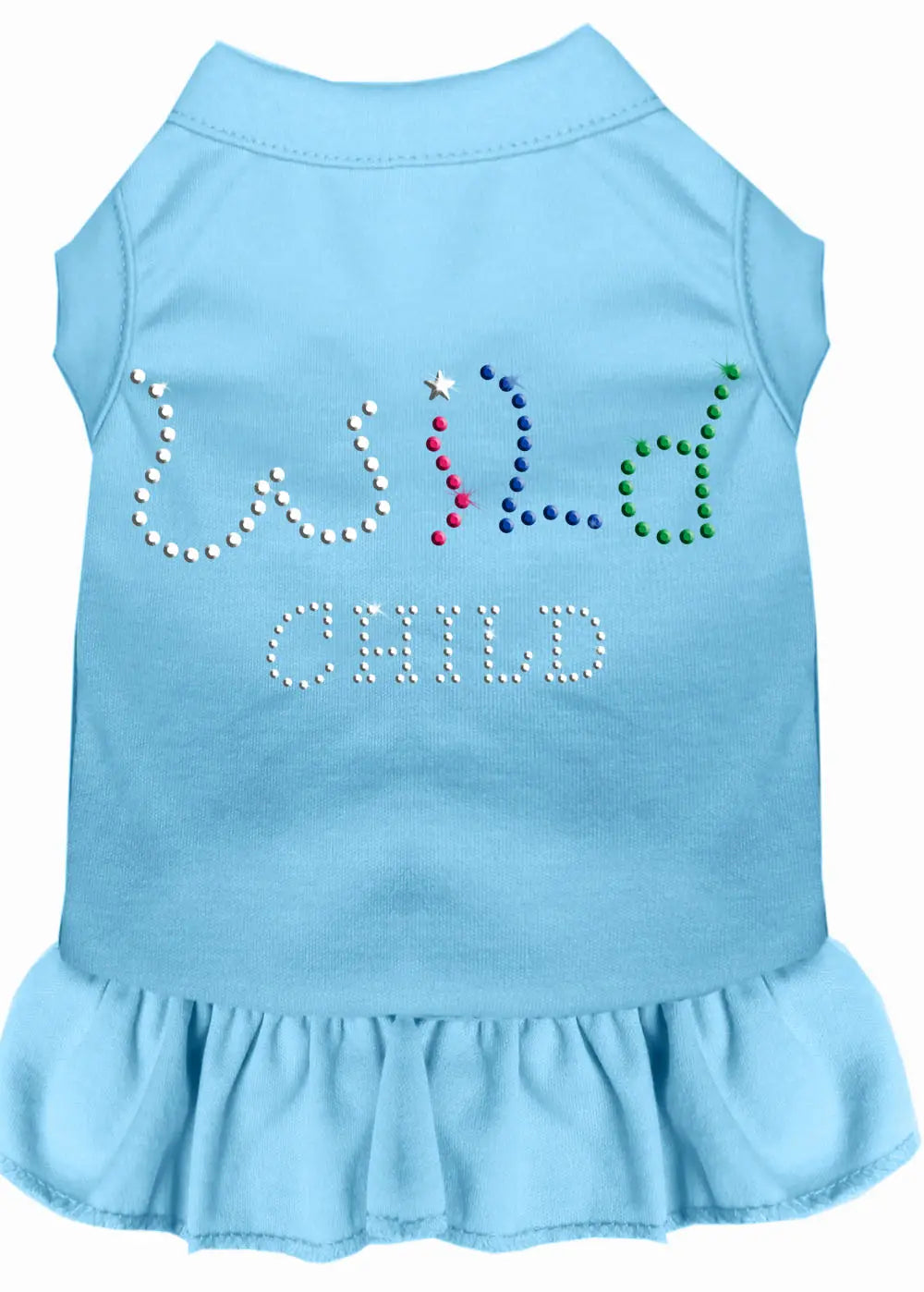 Rhinestone Wild Child Dress Baby Blue Xl Default Title