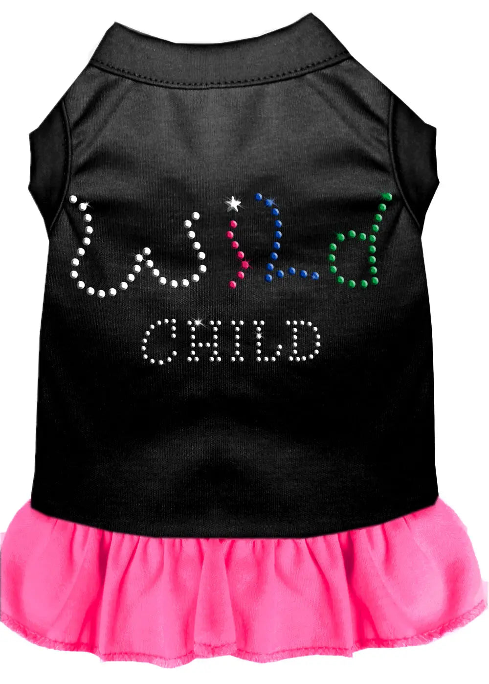 Rhinestone Wild Child Dress Black With Bright Pink Med Default Title