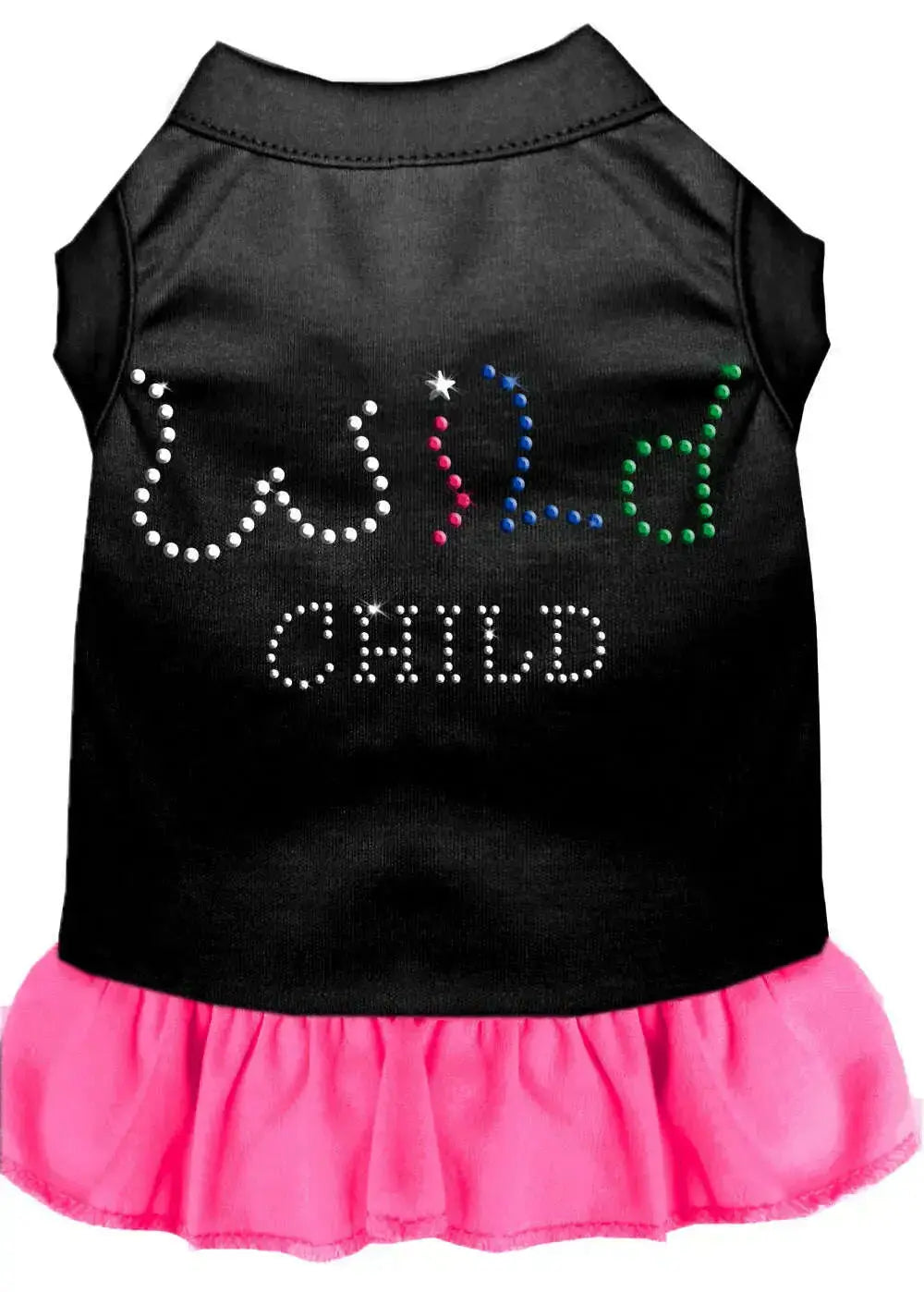 Rhinestone-Wild-Child-Dress-Black-With-Bright-Pink-Sm-GreatEagleInc-320223687