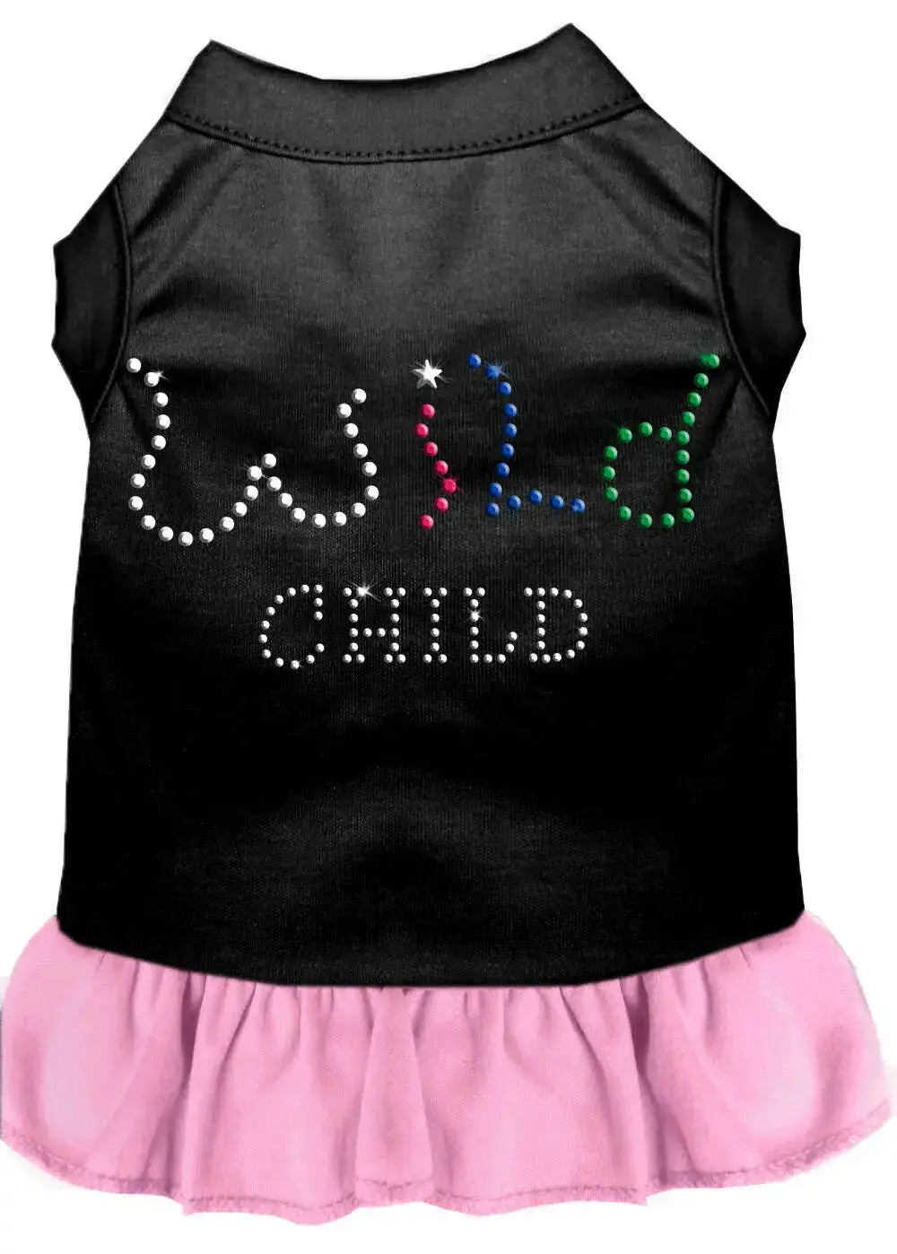 Rhinestone-Wild-Child-Dress-Black-With-Light-Pink-Med-GreatEagleInc-320224863