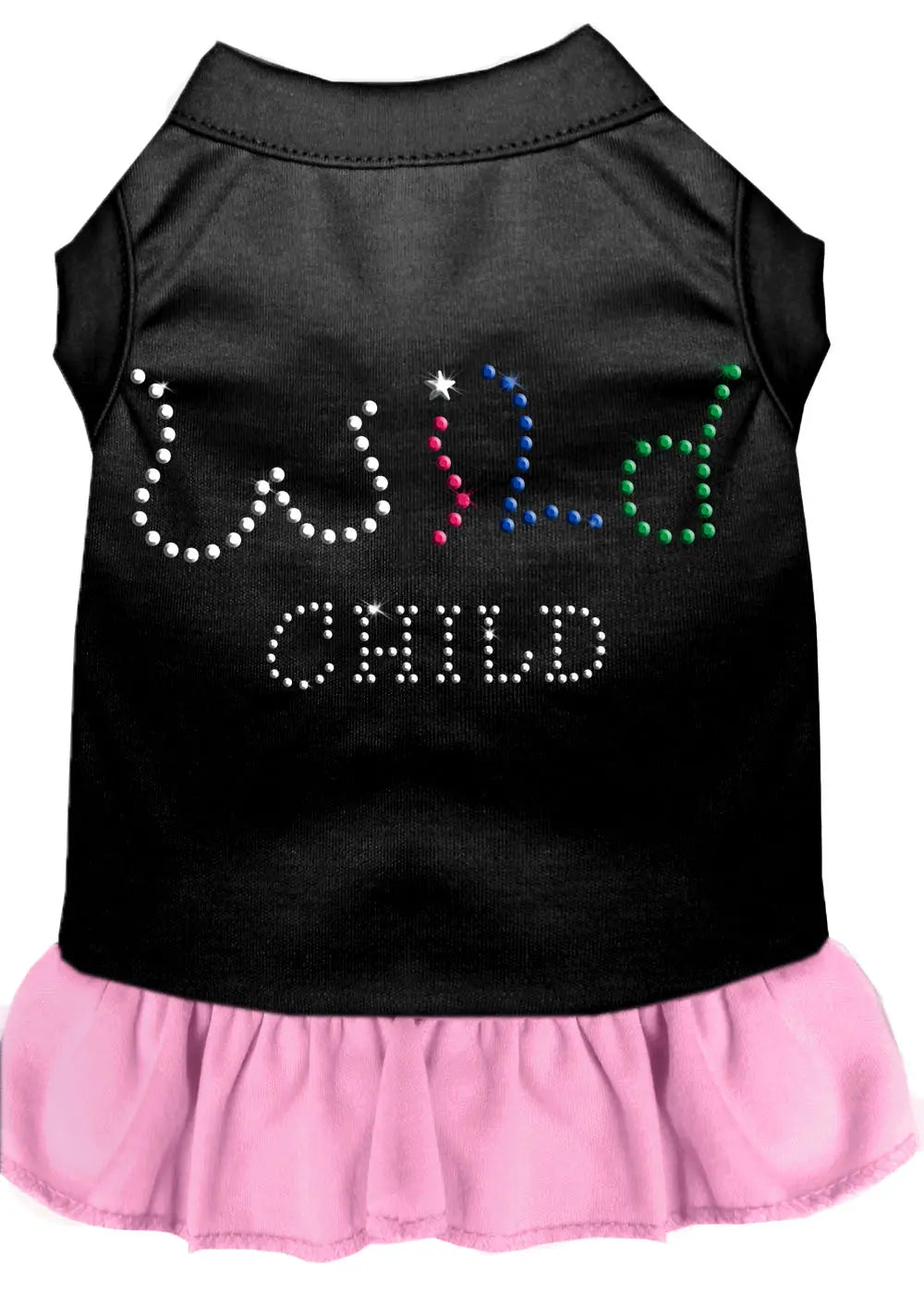 Rhinestone Wild Child Dress Black With Light Pink Sm Default Title