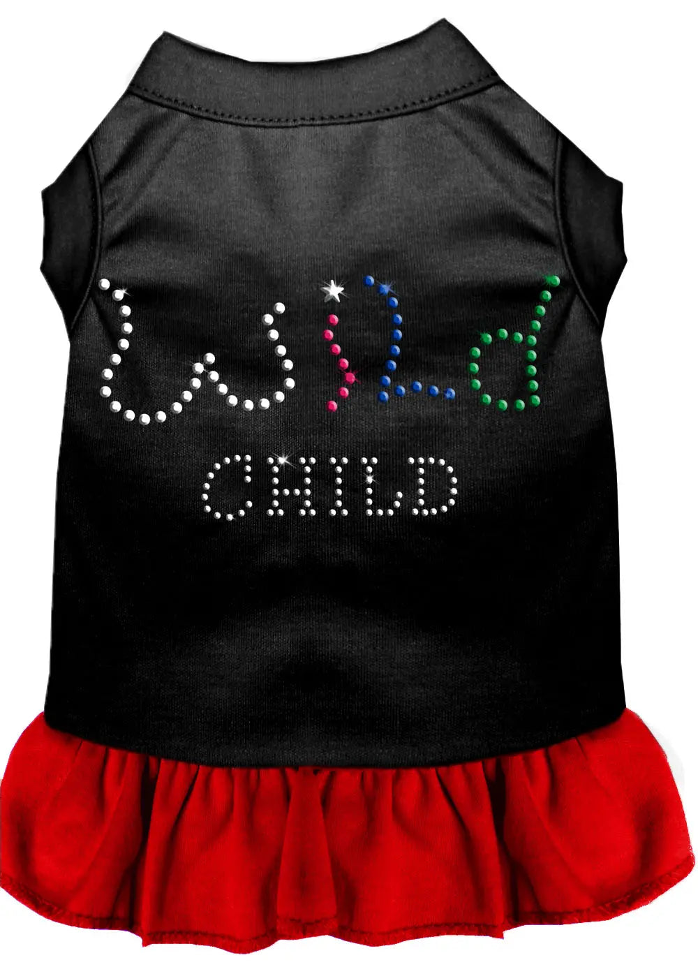 Rhinestone Wild Child Dress Black With Red Xs Default Title