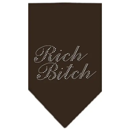 Rich Bitch Rhinestone Bandana Cocoa Large Default Title