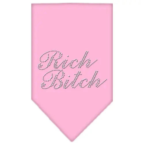 Rich Bitch Rhinestone Bandana Light Pink Small Default Title