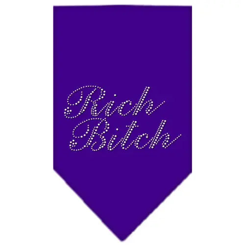 Rich Bitch Rhinestone Bandana Purple Large Default Title