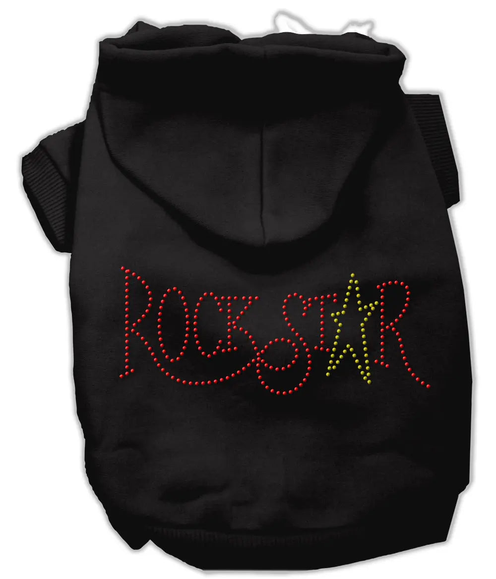 Rock Star Rhinestone Hoodies Black S Default Title