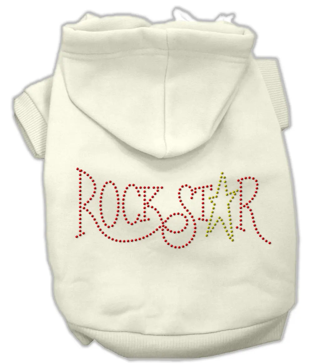 Rock Star Rhinestone Hoodies Cream Xxxl Default Title