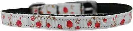 Roses-Nylon-Dog-Collar-With-Classic-Buckle-3-8_-Red-Size-14-GreatEagleInc-333886052