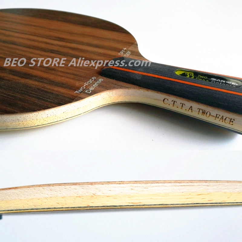 SANWEI TWO FACE DEFENSE Table Tennis Blade attack+ defence Ebony+ Hinoki surface ping pong racket bat paddle