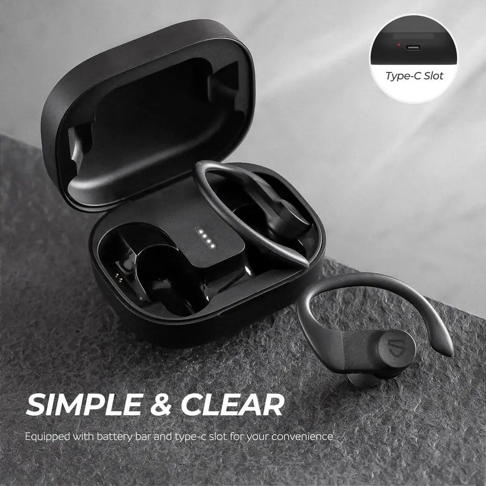SOUNDPEATS True Wireless Earbuds Over-Ear Hooks Bluetooth Stereo Wireless Earphones 13.6mm Driver Touch Control IPX7 Waterproof GreatEagleInc