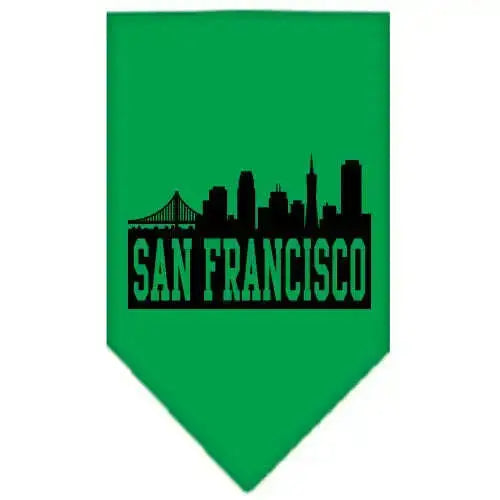 San-Francisco-Skyline-Screen-Print-Bandana-Emerald-Green-Large-GreatEagleInc-319138649