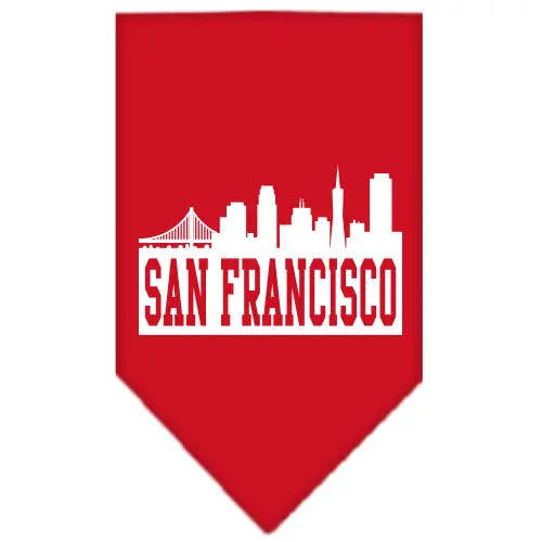 San Francisco Skyline Screen Print Bandana Red Large Default Title