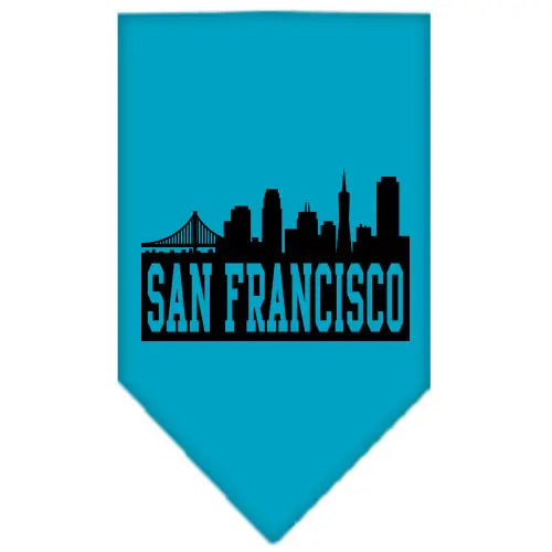 San Francisco Skyline Screen Print Bandana Turquoise Large Default Title