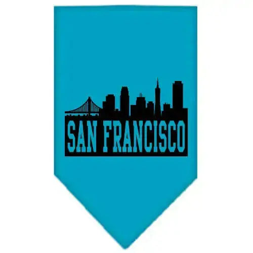 San-Francisco-Skyline-Screen-Print-Bandana-Turquoise-Large-GreatEagleInc-319138098