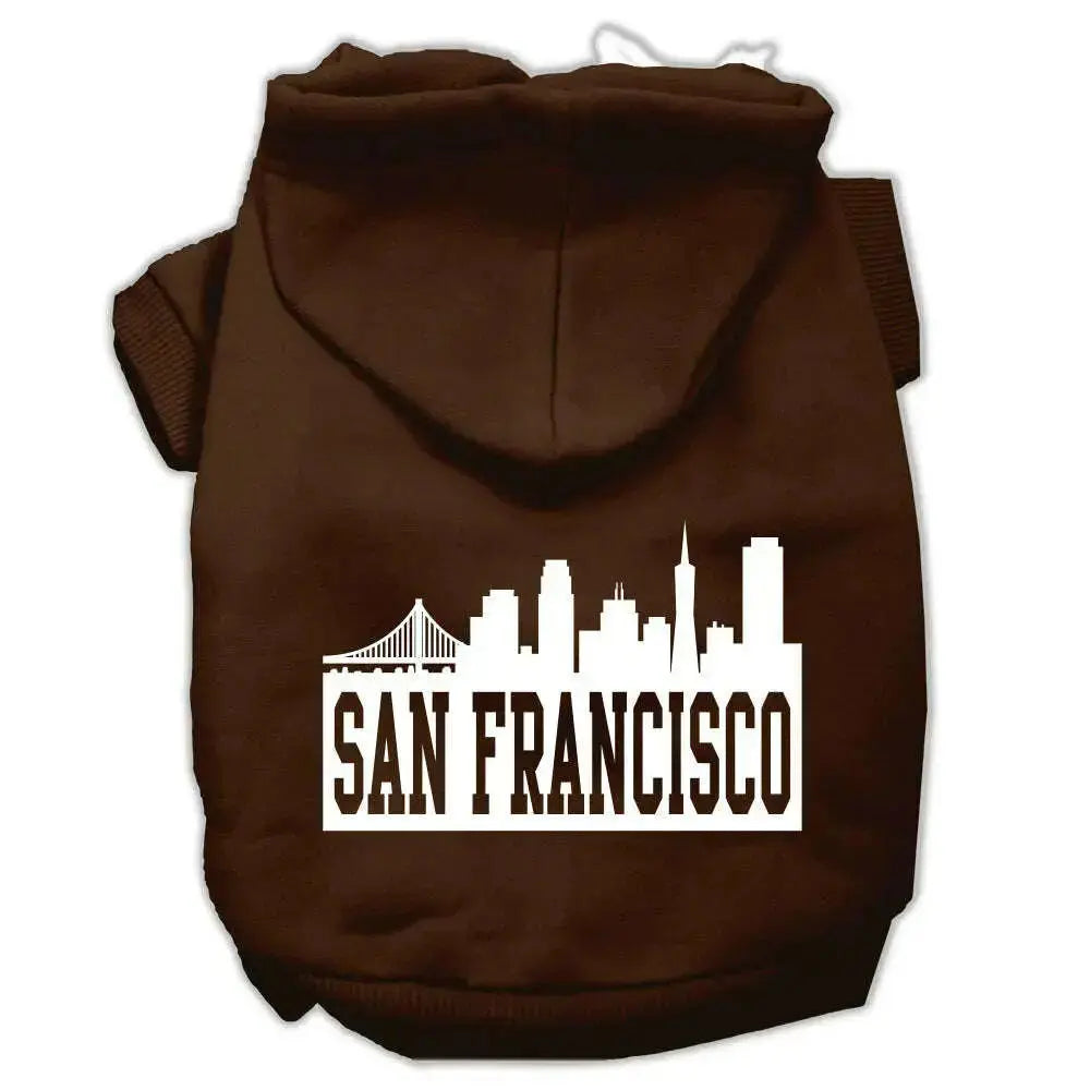 San-Francisco-Skyline-Screen-Print-Pet-Hoodies-Brown-Size-Lg-GreatEagleInc-319752278