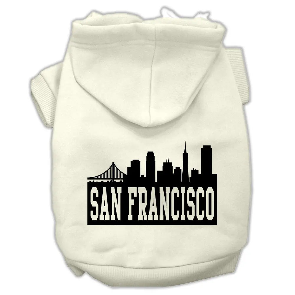 San Francisco Skyline Screen Print Pet Hoodies Cream Size Xs Default Title