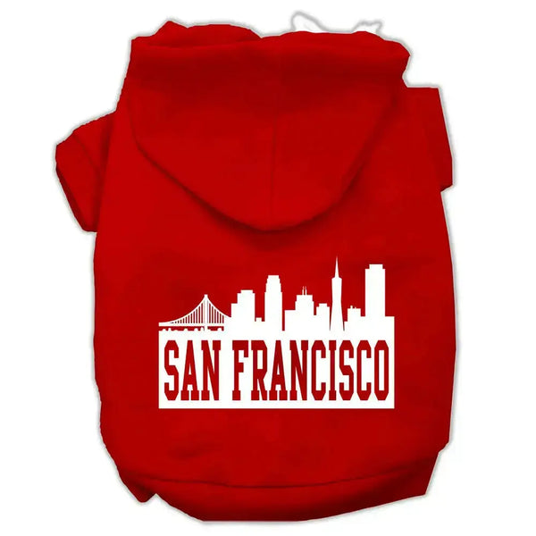 San-Francisco-Skyline-Screen-Print-Pet-Hoodies-Red-Size-Med-GreatEagleInc-319660281