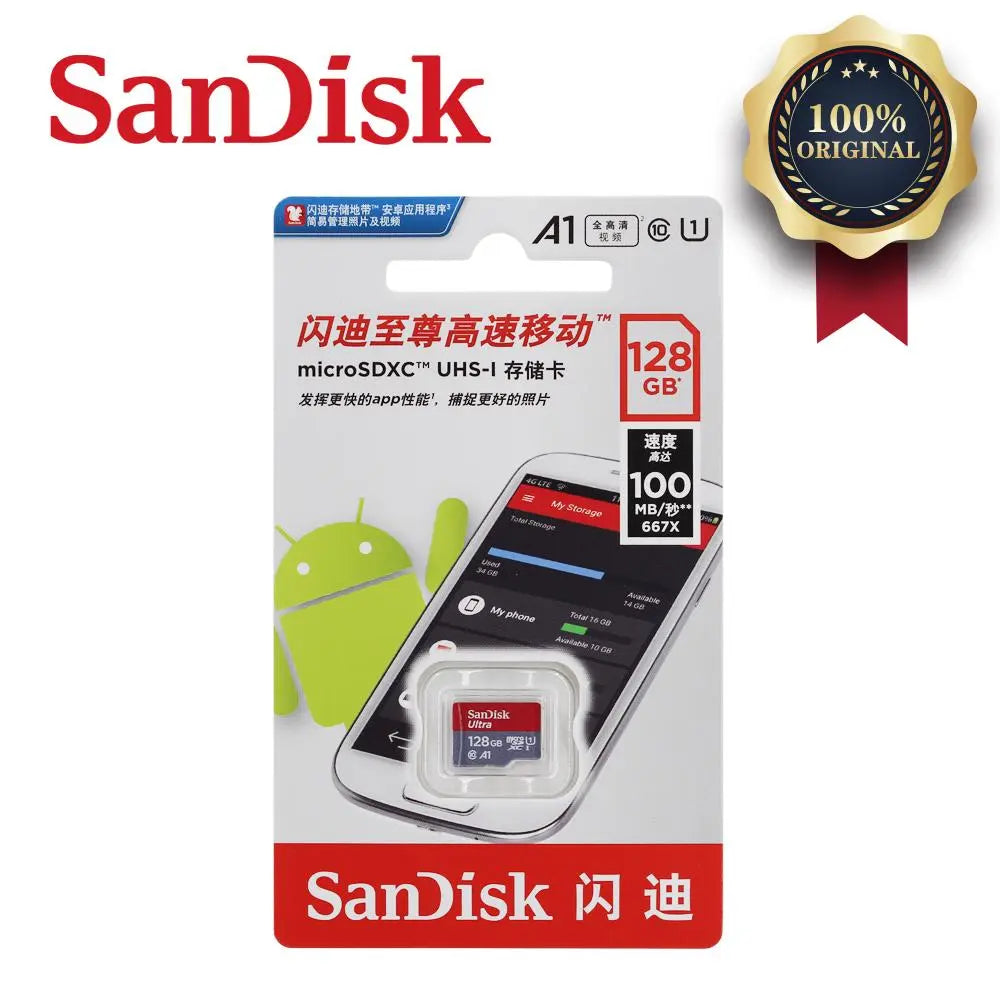 SanDisk A1 Memory Card 256GB 200GB 128GB 64GB 98MB/S 32GB 16GB Micro sd card Class10 UHS-1 flash card Memory Microsd TF/SD Card GreatEagleInc