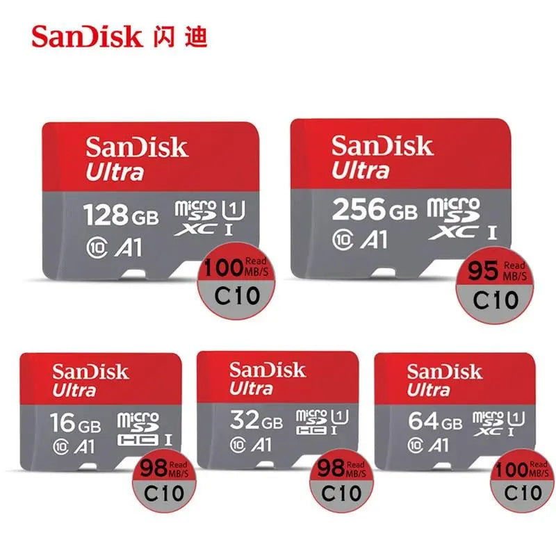 SanDisk Ultra Memory Card 400GB 256GB 200GB 128GB 64GB 98MB/S 32GB 16 GB Micro sd card Class10 UHS-3 A1 flash card SD/TF Microsd GreatEagleInc