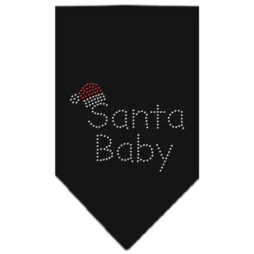 Santa Baby Rhinestone Bandana Black Large Default Title