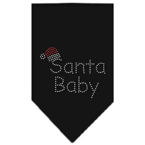 Santa-Baby-Rhinestone-Bandana-Black-Large-GreatEagleInc-318999599