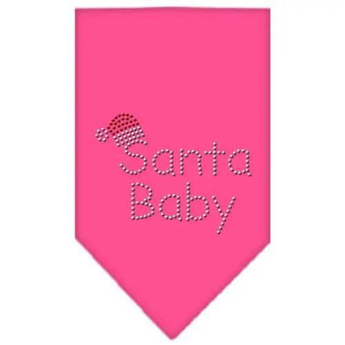 Santa Baby Rhinestone Bandana Bright Pink Large Default Title