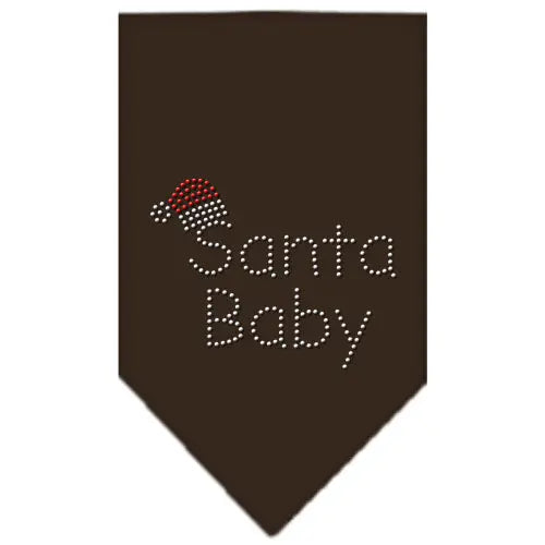 Santa Baby Rhinestone Bandana Cocoa Large Default Title