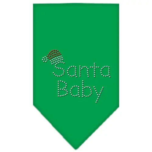 Santa Baby Rhinestone Bandana Emerald Green Large Default Title
