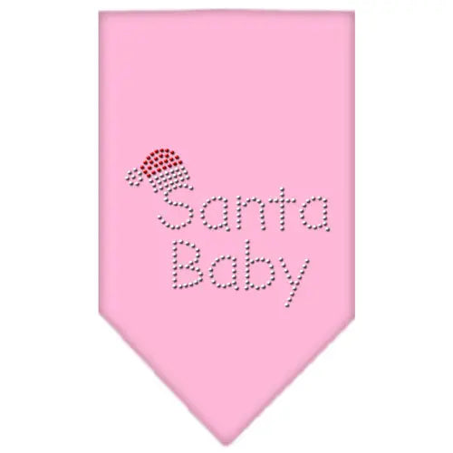 Santa Baby Rhinestone Bandana Light Pink Small Default Title