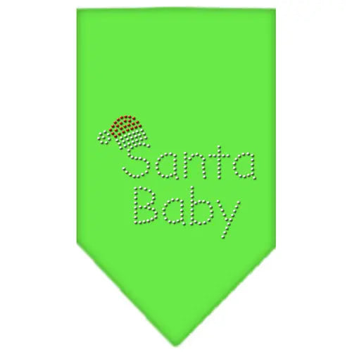 Santa Baby Rhinestone Bandana Lime Green Large Default Title