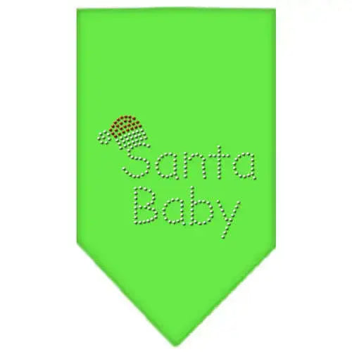 Santa-Baby-Rhinestone-Bandana-Lime-Green-Large-GreatEagleInc-318999977
