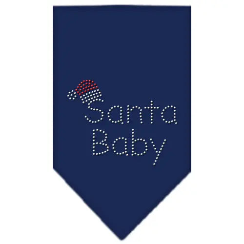 Santa Baby Rhinestone Bandana Navy Blue Large Default Title
