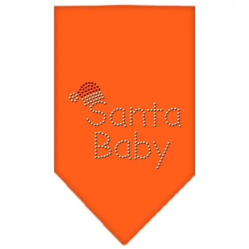 Santa Baby Rhinestone Bandana Orange Large Default Title