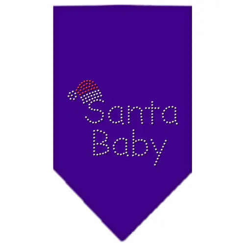 Santa Baby Rhinestone Bandana Purple Large Default Title