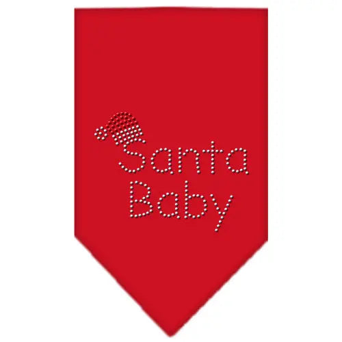 Santa Baby Rhinestone Bandana Red Small Default Title