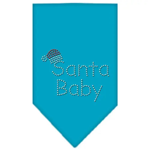 Santa Baby Rhinestone Bandana Turquoise Large Default Title