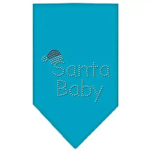 Santa-Baby-Rhinestone-Bandana-Turquoise-Small-GreatEagleInc-319000538