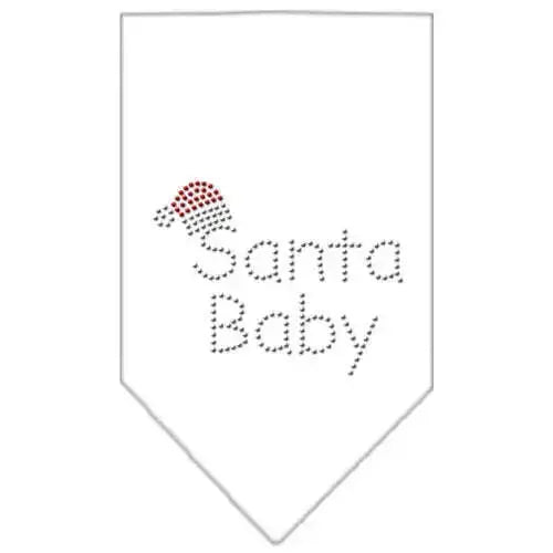 Santa-Baby-Rhinestone-Bandana-White-Small-GreatEagleInc-319000639