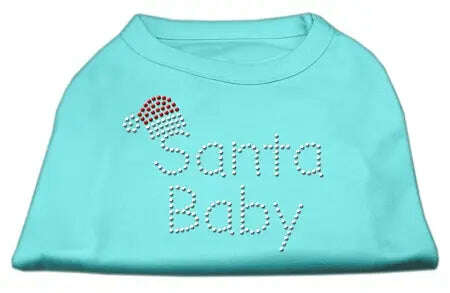 Santa-Baby-Rhinestone-Shirts-Aqua-S-GreatEagleInc-319865819
