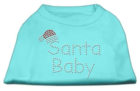 Santa Baby Rhinestone Shirts Aqua Xl Default Title