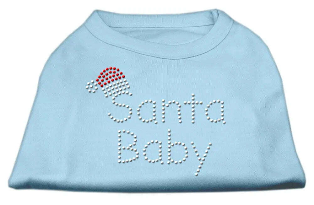 Santa-Baby-Rhinestone-Shirts-Baby-Blue-M-GreatEagleInc-319796825