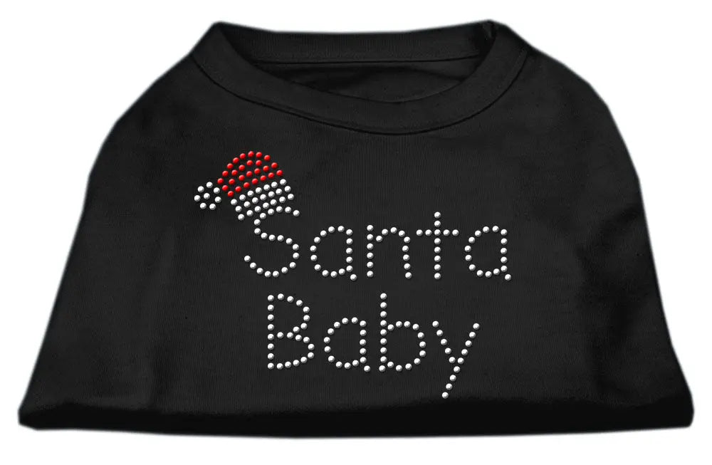 Santa Baby Rhinestone Shirts Black L Default Title