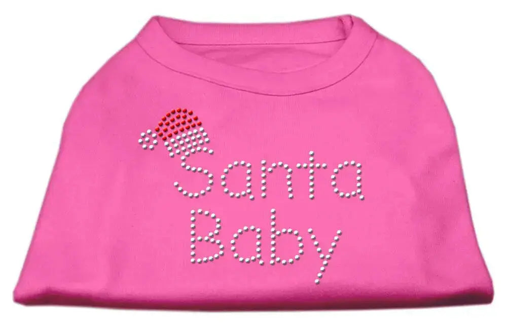 Santa-Baby-Rhinestone-Shirts-Bright-Pink-S-GreatEagleInc-319865540