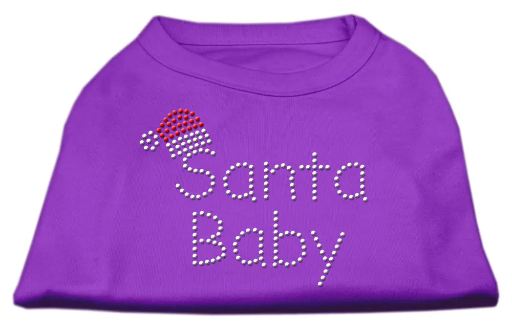 Santa Baby Rhinestone Shirts Purple M Default Title