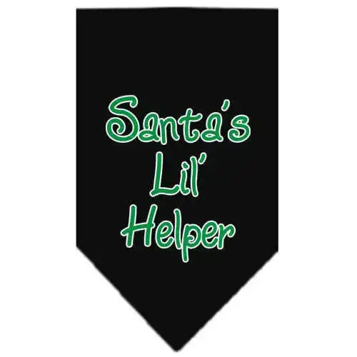 Santa-Lil-Helper-Screen-Print-Bandana-Black-Large-GreatEagleInc-319830857