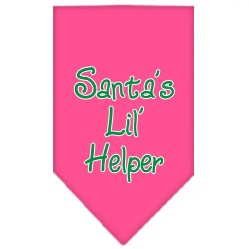 Santa Lil Helper Screen Print Bandana Bright Pink Large Default Title