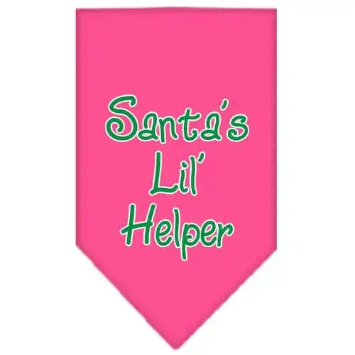 Santa-Lil-Helper-Screen-Print-Bandana-Bright-Pink-Small-GreatEagleInc-333817931